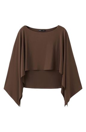 Mango Blusa Lina Cape Top in Brown at Nordstrom, Size X-Small