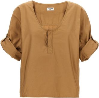 Saint Laurent Beige Twill Blouse