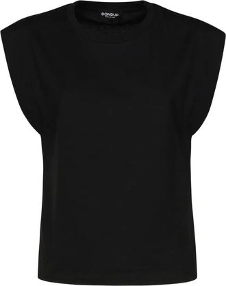 Dondup logo-plaque T-shirt - women - Cotton - L - Black