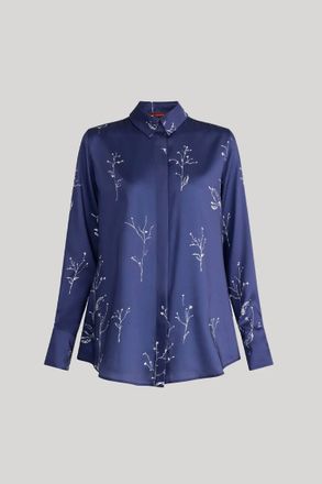 Altuzarra Womens Chika Top In Berry Blue Botanical