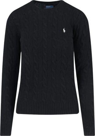Ralph Lauren Maglione Girocollo a Treccia - - Knitwear - Donna - Nero - S