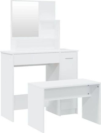 vidaXL Dressing Table Set White 86.5x35x136 cm Vidaxl