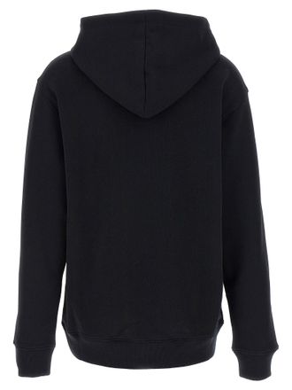 Moschino Smiley-Embroidered Cotton Hoodie - Black