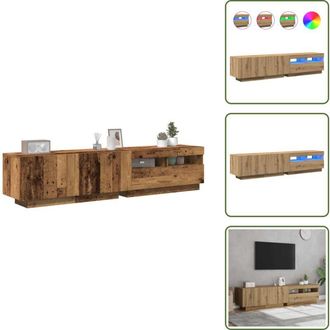 vidaXL The Living Store Mobile Porta TV con LED Artigianale 180x35x40 cm Multistrato - Armadio TV