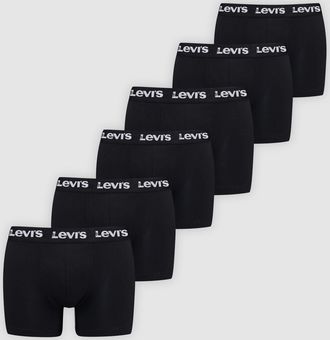 Levi's Repeat Logo Boxer Briefs 6 Pack - Mens - XL - Black