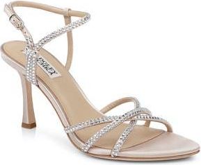 Badgley Mischka Julietta Ankle Strap Sandal in Nude Satin at Nordstrom Rack, Size 7.5