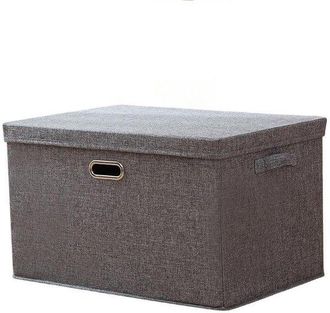 OEM Caja De Almacenamiento Con Tapa, Plegable, Lavable, De Tela, 32 X 24 X 18 Cm, Gris Oscuro