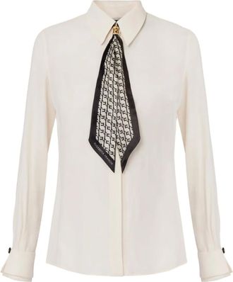 Elisabetta Franchi Camicia con foulard - Toni neutri