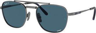 Ray-Ban RB8258 Frank II Titanium Polarized 3142S2 Mens Sunglasses Gunmetal Size 51