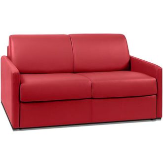 Vente-Unique Vente-unique - Divano letto 2 posti a ribalta in similpelle Rosso - Larghezza Materasso 120 cm - Spessore da 18 cm - calife