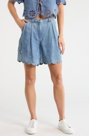 Elie Tahari Chambray Scallop Hem Shorts at Nordstrom Rack, Size X-Small