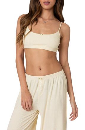 Edikted Lilou Rib Bralette Top in Yellow at Nordstrom, Size Small