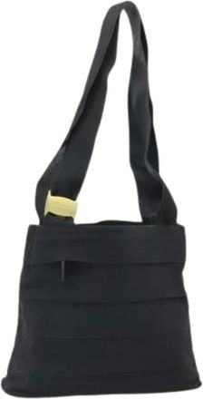 Ferragamo Pre-owned Shoulder Bags, female, Black, Size: ONE SIZE Pre-owned Canvas Shoulder Bag