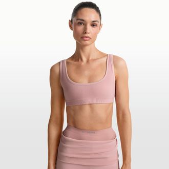 Nike Womens SKIMS Ribbed Seamless Micro-Scoop Bra in Pink | BABRA9712W-HEC