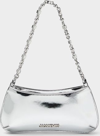 Jacquemus Womens Le Petit Bisou chrome handbag