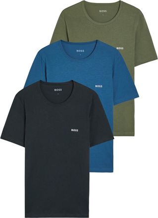 BOSS Boss Classic Logo-embroidered Cotton T-shirt - set of Three - Blue - XL