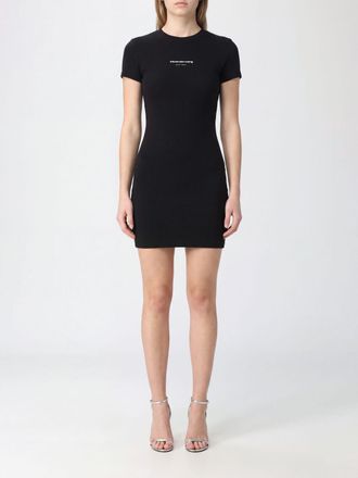 Alexander Wang Mini abito a tubino in cotone stretch con logo ricamato