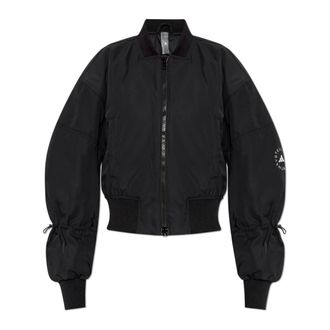 adidas Adidas by Stella McCartney, Bomber Jackets, female, Black, Size: XL TrueNature Woven Bomber Cropped Jacket