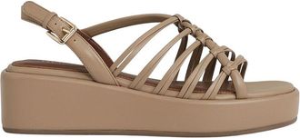 Reiss Lana Knot Strappy Leather Flatform