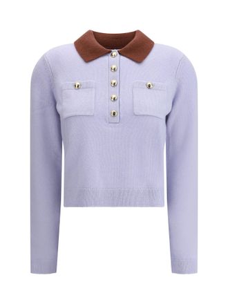 Self Portrait Blue Wool Blend Sweater