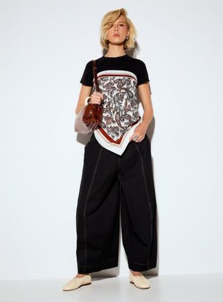 Icone Womens Loose elastic-waist barrel pant