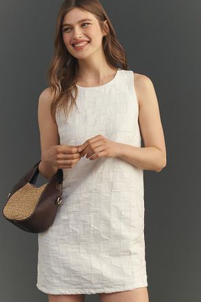 Maeve Textured Denim Shift Dress