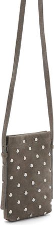 Mango Studded Suede Phone Crossbody Bag in Light/Pastel Brown at Nordstrom