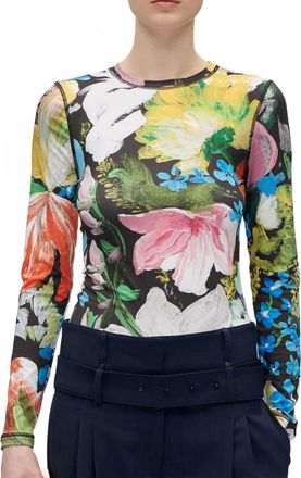 Stine Goya Elastic Long Sleeve Top In Flowers Under The Sun