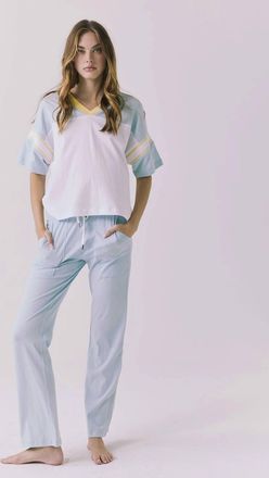 Chaser Palmer Short Sleeve Tee In White/ Mineral Butter