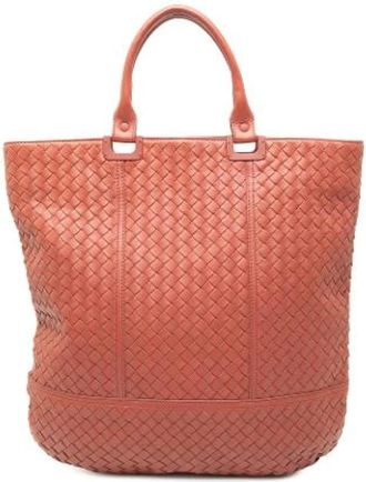 Bottega Veneta Pre-owned Tote Bags, female, Orange, Size: ONE SIZE Pre-owned Leather Tote