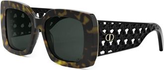 Dior Stijlvolle zonnebril met groene lenzen - Dames - Zonnebrillen - Zwart - 54 MM - Nylon - Accessoires