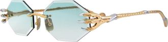 Anna-Karin Karlsson THE CLAW & THE NEST - OCTAGONAL 2.0 Gold|Azure Womens Sunglasses Gold Size 58