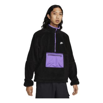 Nike Club Winter half-zip fleece jacket Black purple DQ4881-010
