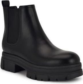 Nine West Kimma Platform Chelsea Boot in Black/Black at Nordstrom Rack, Size 7.5