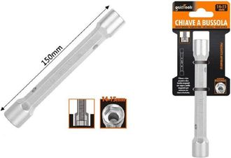 Trade Shop Trade Shop - Chiave A Bussola Tubo Esagonale Da 150 Mm Doppie Bocche Esagonali 14-15 Mm 97551