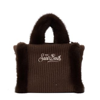 MC2 Saint Barth Ribbed Faux Fur Trimmed Vanity Mini Tote Bag