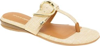 Andr&eacute; Assous Nix T-Strap Sandal in Beige at Nordstrom, Size 7.5