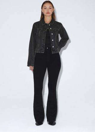 Dr. Denim Moxy High Flare Jeans in Black at Nordstrom, Size X-Small