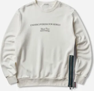 Undercover Men s Zipped Crewneck Sweatshirt Off White