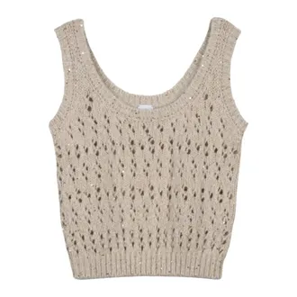 Eleventy Donna, Top, Beige, S, new