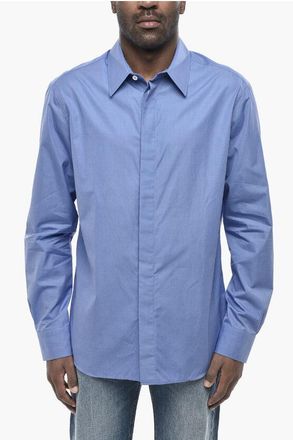 Bottega Veneta Cotton Shirt With Hidden Button Placket And Italian Collar size 48