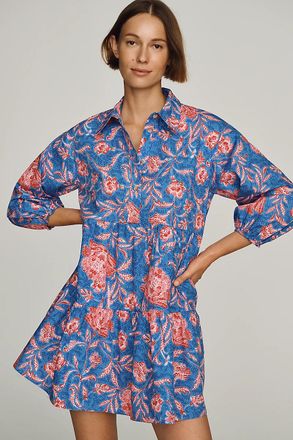 Maeve Bettina Tiered Mini Shirtdress