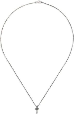Rosa Maria Sterling zilveren halsketting met diamanten kruishanger
