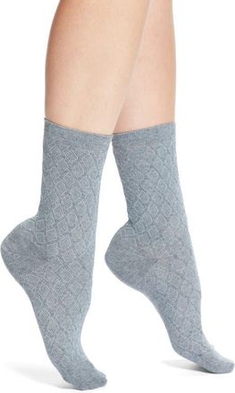 Elie Tahari Ruched Diamond Texture Trouser Socks in Medium Grey Heather at Nordstrom