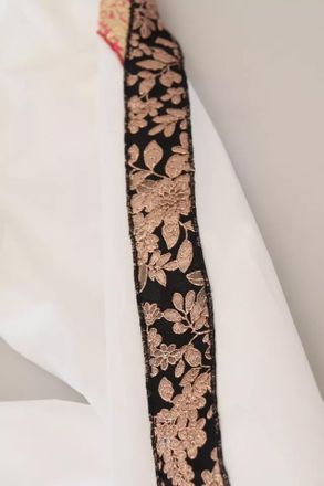Dolce & Gabbana White Jacquard Cotton Blend Mid Waist Womens Pants (Pre-Owned)