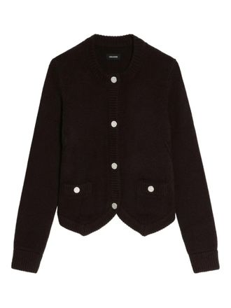 Zadig&Voltaire button-embellished pocket cardigan - Brown