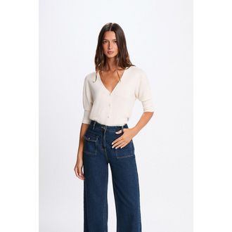 Morgan Vest met lange mouwen en V-hals