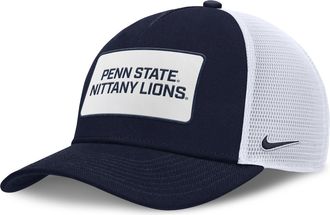 Nike Penn State On-Field Rise Nike Mens College Trucker Adjustable Hat in Blue | NC97044PPSN-EST