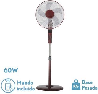 Fabrilamp Ventilador De Pie Rayo Burdeos/ng.3 Vel.60w.5 Asp 43d C/ Remoto Y Temporizador 0,5h-7,5h