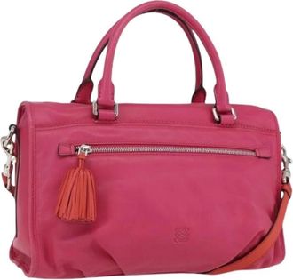 Loewe Pre-owned Handbags, female, Pink, Size: ONE SIZE Pre-owned Leather Handbag
